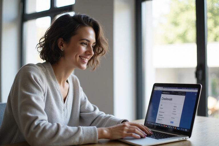 Kobieta składająca zamówienie online na laptopie